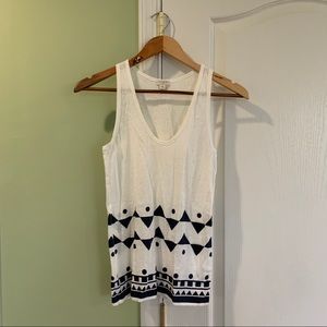 J Crew Tank Top with Geometric Design